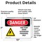 Signmission Fire Pump Room Authorized Danger Sign, Vinyl Decal, 10in W x 7in L, 2PK OS-2PACK-DS-D-710-L-1920 - alternate 3